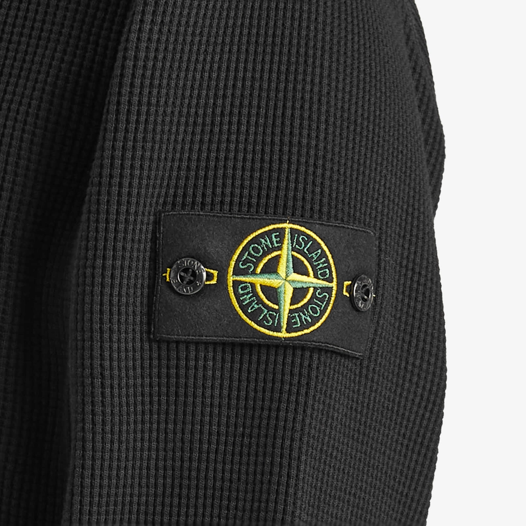 Stone Island Men's Waffle Full Zip Sweatshirt Black